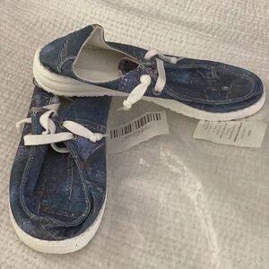 ROSY - Blue denim boat shoe - size 7 (37) - new